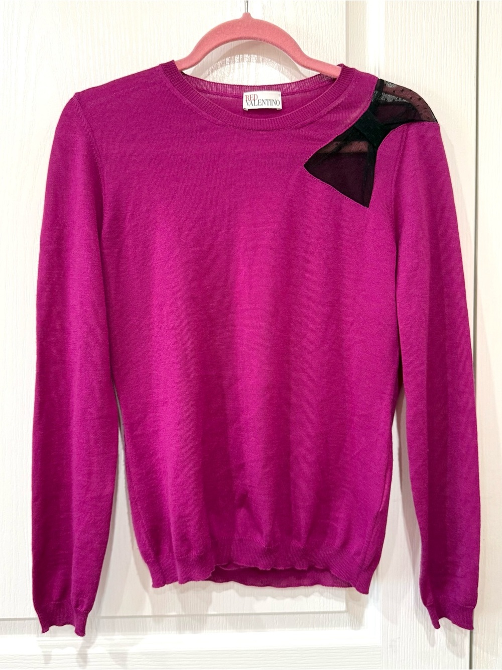 RED Valentino Magenta Bow Sweater